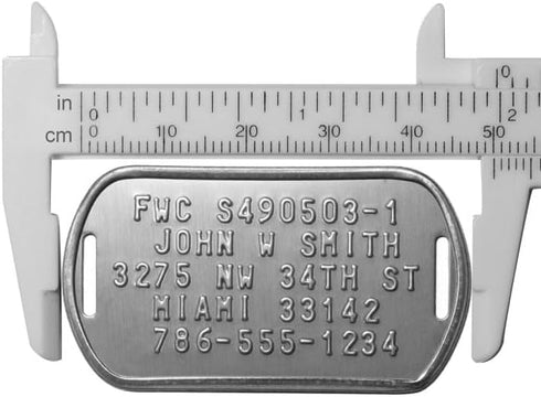 Personalized FWC Crab Trap Tags - Five Serialized Rust Proof ID Tags
