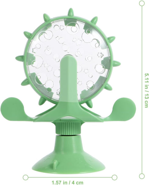 Ipetboom 2Pcs 360 Interactive Pet Windmill Toy Treat Dispenser Slow Food Puzzle for Cats and Dogs Degree Rotating Iq