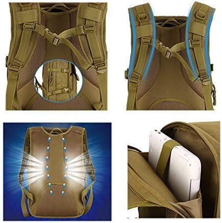 Backpack 40L Daypack 3 Pack YNFT Tactical MOLLE for Men Women, Large Military Day Assault Bug Out Bag for Work Gym