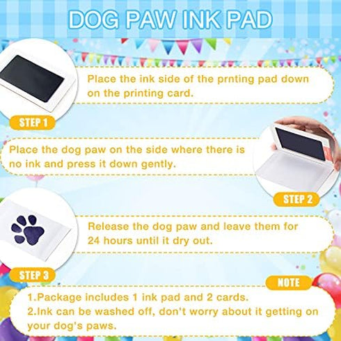 Sumind 18 Pcs Dog Birthday Party Supplies, Pet Birthday Bandana, Balloon Banner, Hat with 0-8 Figures, Touch Ink Pad,