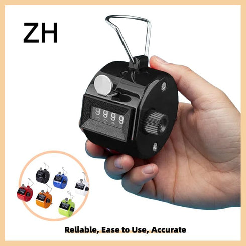 White Deer Hand Tally Counter - 4 Digit Number Dual Clicker for Golf and Convenient Use