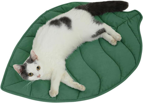 Letalong 30 X 20 Inch Leaf Shaped Cotton Cat Bed Pad, Warming