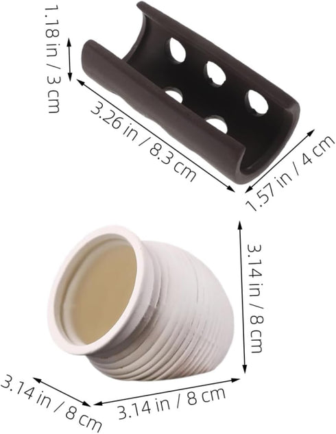 2pcs IMIKEYA Aquarium Shrimp Hideout and Betta Fish Cave Ceramic Breeding Shelter with Small Semi-Circular Holes Fish