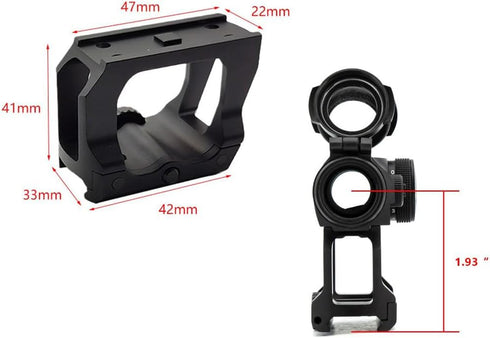 okyass 1.54''/1.93" T2 Height Heightening Bracket Scope Mount for Tactical Red Dot Sight QD Scope Riser Mount