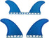 Single Tab Surfboard Fin - Fiberglass+Honeycomb Quad fin S/M Size (Blue G5+GL)