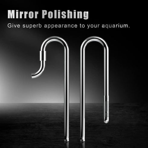 FZONE Mini 10 inch Stainless Steel Filter Pipe for Aquarium Plant Tank, Lily Pipes with Acrylic Pipe Fixer