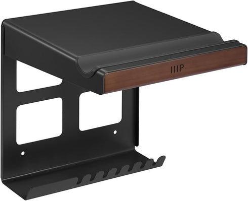 Monoprice On-Wall Bike Storage and Display Rack Mount System, Compact Design with Open Shelf and Gear Hooks