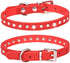 Suede Leather Rhinestone Dog Collar, Colorful Bling Crystal Diamond for XS Small Pets, Red