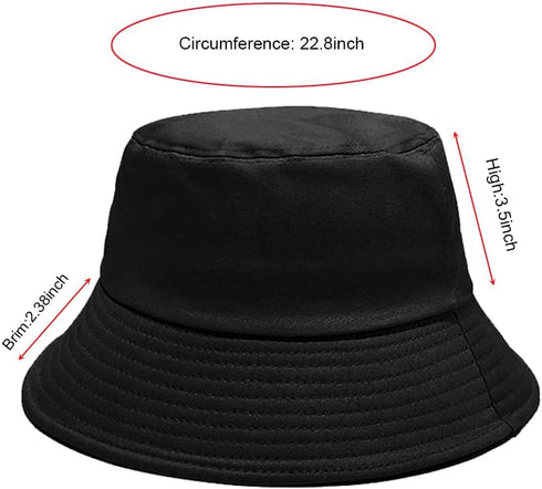 PFFY Cotton Bucket Hat for Women Men, Summer Sun Beach Fishing Cap