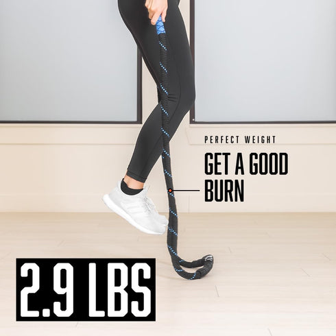 Weighted Jump Rope for Home Workout - Durable Skipping Rope for Total Body Exercise - 2.9lbs, 9.9 Feet Long