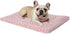 Washable Dog Bed Mat, Reversible Dog Crate Pad for Large Medium Small Dogs, 35 x 22 Inch, Pink