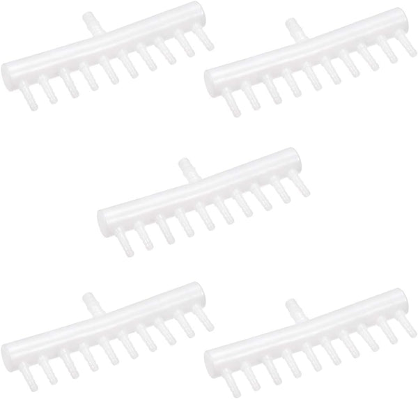 uxcell 8mm to 4mm 10 Way Aquarium Air Line Tubing Splitter Connector, Fish Tank Plastic Air Flow Divider (5pcs).