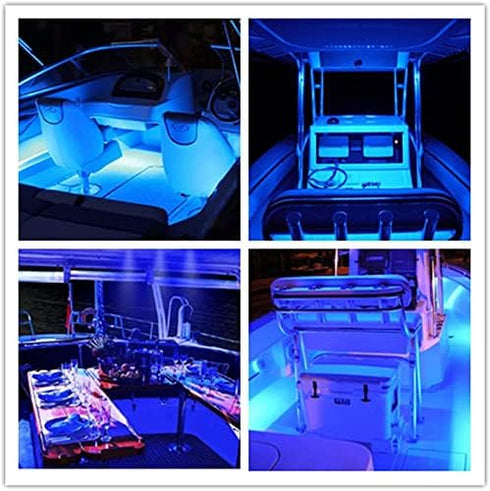 Vbakor 4 24'' 12V Sailboat Boat Led Strip Lights, Pcs Marine Interior Courtesy Deck Navigation Lights, Super Bright