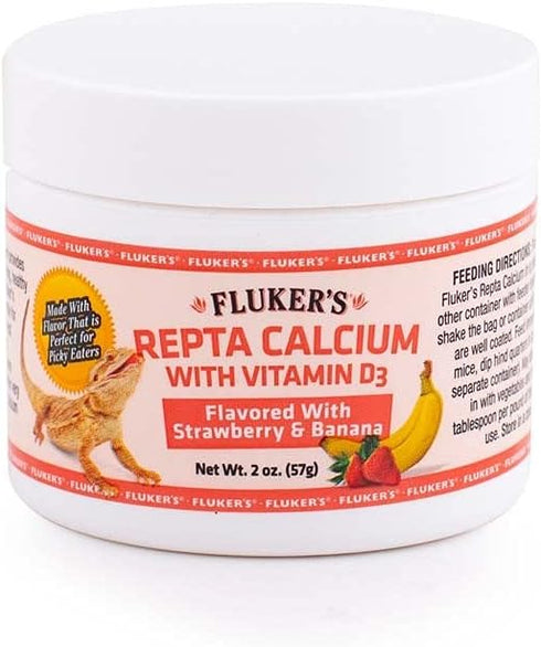 Fluker's Strawberry Banana Flavored Repta Calcium with Vitamin D3, 2 oz