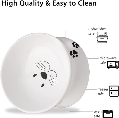 Cat Food Bowls, 10 OZ Elevated Bowls for Cats and Small Dogs, Tilted Feeder with Raised Stand, 1pcs