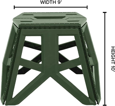 HOME ARCHIVE Folding Step Stool, Portable Camping Chair, Nonslip Platform, Lightweight Plastic Construction, Army Green