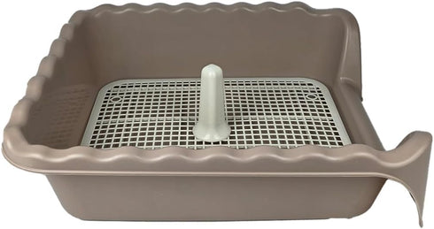 Lutema Beige Indoor/Outdoor Dog Potty Tray for Small & Medium Puppies