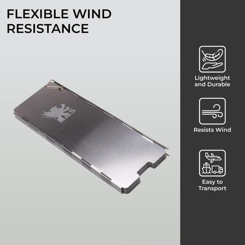H&S Camping Stove Windscreen - 10 Aluminum Plates Folding Wind Shield with Carrying Case for Outdoor Camping Accessories