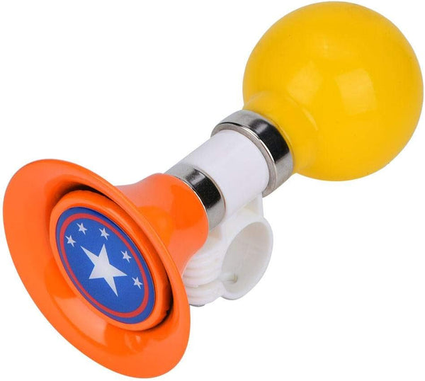 Rubber Children Bike Horn, Metal Loud Warning Bell for Boys Girls Bike Accessory (Orange)
