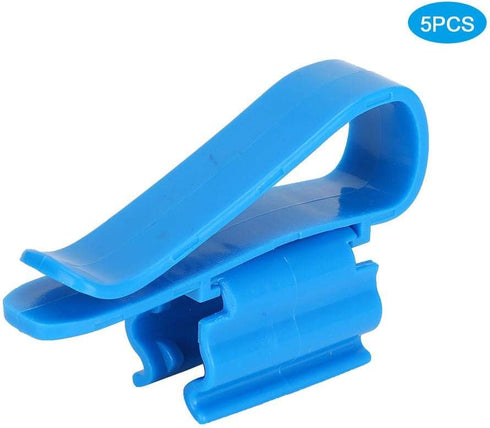 5Pcs/Set Plastic Fish Tank Hose Holder, Water Pipe Clamp, Fish Tank Water Clip for Aquarium (Blue)