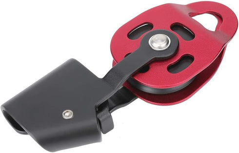 Outdoor Heavy Duty Aluminium Rock Climbing Pulley - 4KN Single Swivel Rope Equipment for 8-12mm Rope