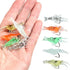 10-Pack Set(A) FABULETTA Soft Shrimp Lures, Silicone Fishing Bait with Hooks, Realistic Saltwater and Freshwater Tackle