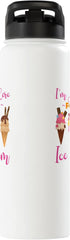 Cute Ice Cream Lover Boy Girl HS0 Ice Cream Cone I'm Just Here For The Ice Cream Stainless Steel Insulated Water Bottle