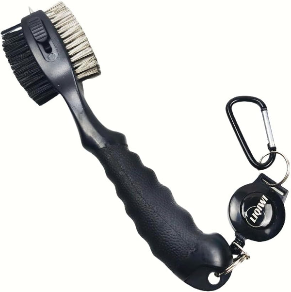 Golf Club Brush with Retractable & Oversize Double Brush, Ergonomic Grip, Lightweight Golf Accessories