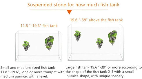 Hewnda Aquarium Decor - Floating Moss Rock Resin Stone, Small Aquarium Rock for Fish Tank Decor