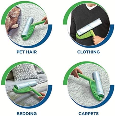 Leo Large 10-Inch Wide Lint Roller Refills, 25 Sheets with Extendable Handle to 45 Inch for Household Cleaning