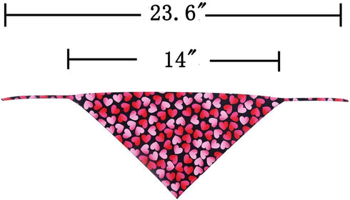 2 Pack Valentine Dog Bandana, Reversible Triangle Bibs Scarf Accessories for Small Pets, Cats