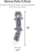 ZippyPaws Skinny Peltz - Weasel, Skunk, & Wolf - No Stuffing Squeaky Dog Toys, Unstuffed Chew Toy for Small & Medium Breeds, Bulk Multi-Pack of 3 Soft Plush Dog Toys, Flat No Stuffing Puppy Toys - 18"