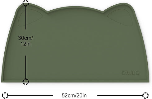 OHMO - Cat Food Mat, Silicone Pet Feeding Mat for Floor Non-Skid Waterproof Dog Water Bowl Tray, Easy to Clean Pet