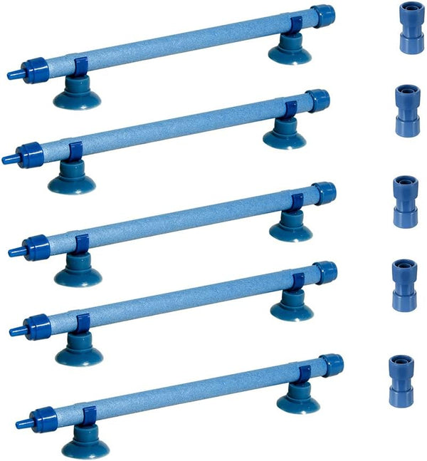 Quickun Aquarium Air Stone Bubble Wall Tube - Oxygen Diffuser Bar Decor Accessory for Fish Tank (10 Inch Length, 5PCS)