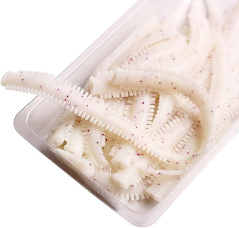 Generic 10Pcs Simulation Sand Silkworm Fishing Lures, 8Cm Soft TPR Sea Earthworm Baits