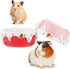 2 Pcs Hamster Ceramic Bowl, Anti-Turning Food Water Bowl for Small Animals, Pink and Red