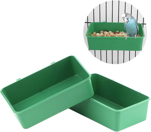 2 Pcs Pet Bird Parrot Food Bowls, Small Animal Feeder Bowl, Convenient Hanging Container for Small Birds