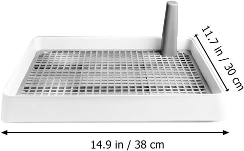 14.96X11.81X2.55 Inches TOYANDONA Dog Potty Toilet Training Tray Splashproof Plastic Dog Urine Potty Tray with Raised