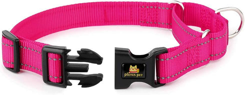 PLUTUS PET Reflective Martingale Collar, No Pull Dog Choker Collar with Quick Snap Buckle for Small Medium Large Dogs,