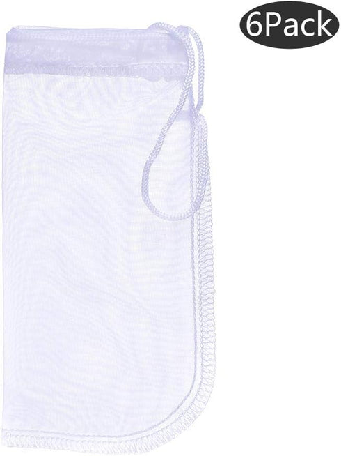 ALEGI Extra Fine Media Filter Bag, Reusable 180 Micron Drawstring Mesh Filter Bags (6 Pack)