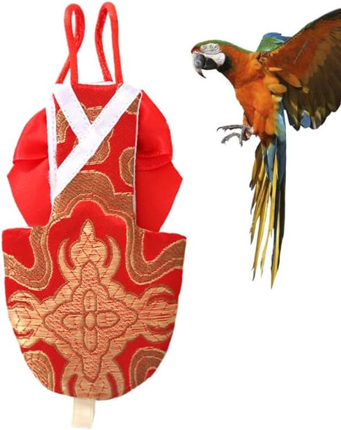 6.69X2.75In ERINGOGO Parrot Diaper Lightweight Bird Pant with Bowknot for Cockatiel Parakeet Pigeon Pet Flying Suit