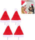 Yahpetes Dog Cat Pet Santa Hat - 4 Pcs Christmas Santa Claus Hat, 5.5"X7.8" for Puppy, Kitten, Small Dogs