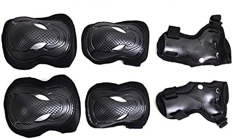 Adults Teens Unisex Adjustable Knee Elbow Wrist Braces Protective Pads Set for Skateboard Cycling Roller Skating and Other Outdoor Sports Safety Protective Gear Pads Guards Set