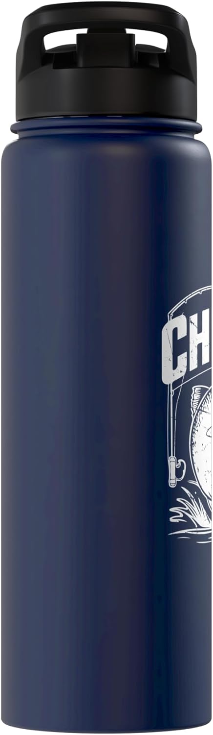 Salmon Fishing Gear Chinook at the Hook Salmon Fishing Stainless Steel Insulated Water Bottle