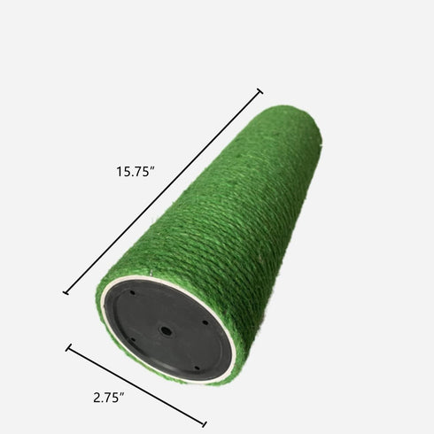 2-Pack Cat Tree Replacement Post 15.75" L, 2.75" Ø Green Cat Scratching Post Replacement Pole with M8 Bolt