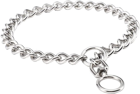 Chain Dog Training Choke Collar: Stainless Steel, 18in, 3.0mm with Swivel