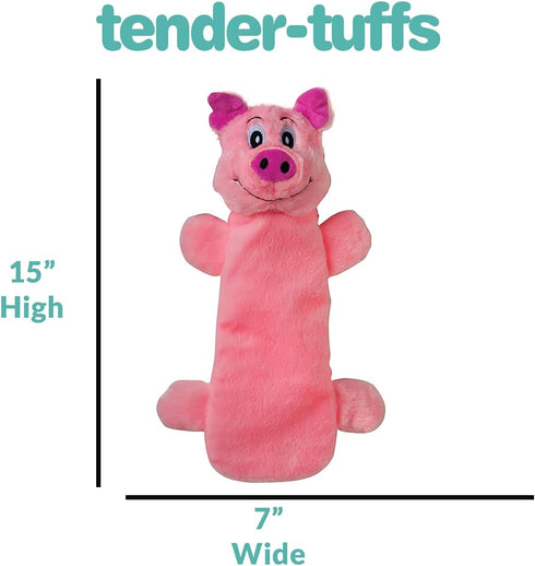 SmartPetLove Snuggle Puppy Tender Tuffs, Water Bottle Cruncher with Puncture Resistant Squeaker, Pig Bottle Cover Toy
