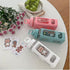 Kawaii Bear Water Bottle With Straw, Portable Square Drinking Bottle for Girl, Cute Juice Tea Water Cups (700ml, Pink)