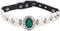 Pet Double Row Pearl Rhinestone Collar Cat Dog Necklace Adjustable Cute Gem Vintage Accessories(7.8 "-9.8")