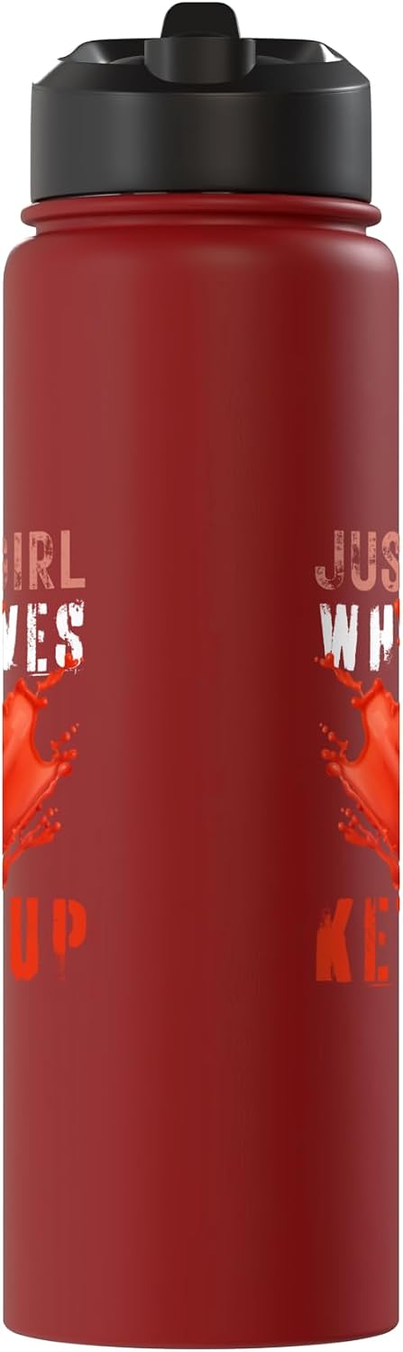 Just A Girl Who Loves ketchup Funny ketchup Lover Funny Ketchup Lover Insulated Water Bottle - Just A Girl Who Loves